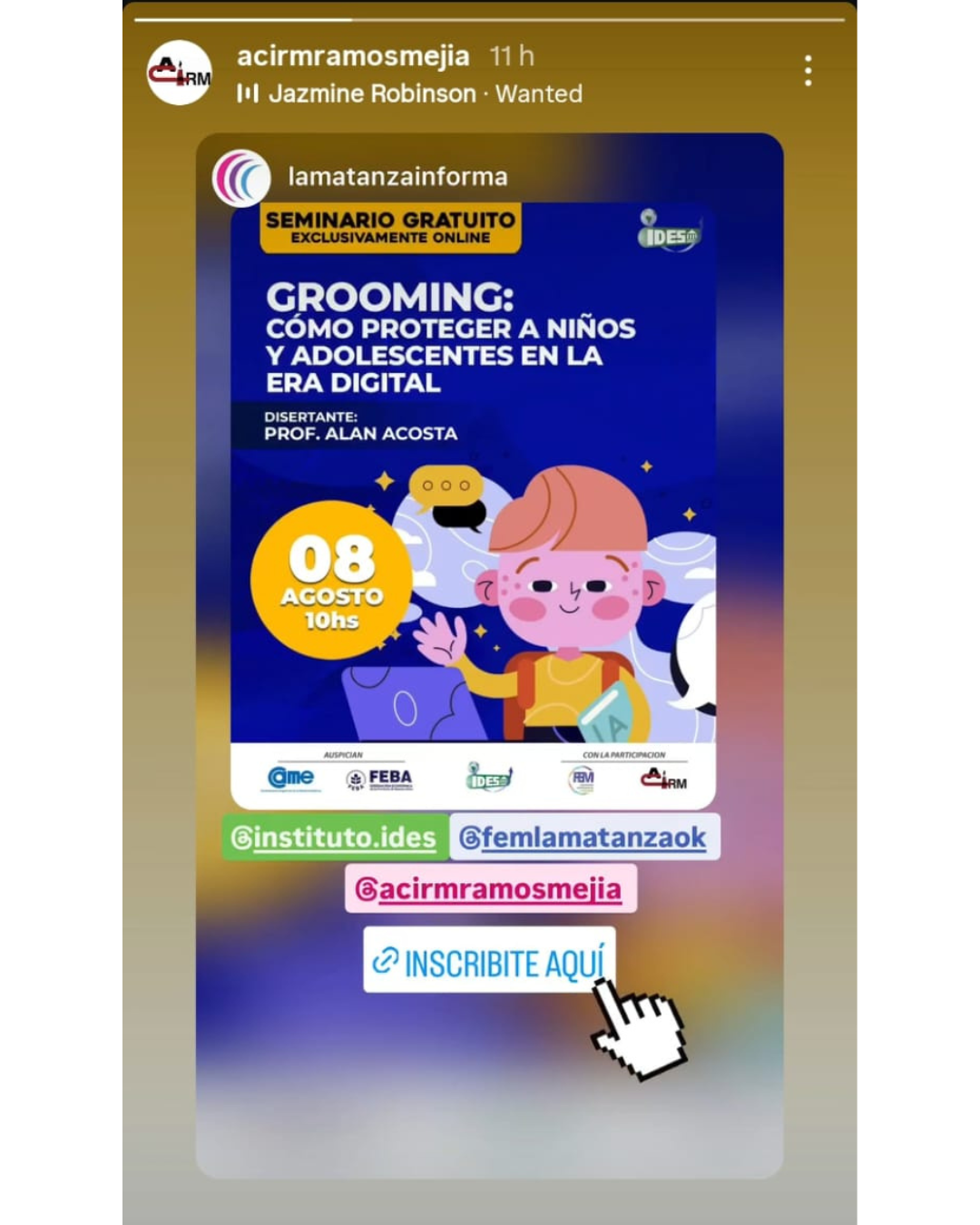 Seminario sobre Grooming y Prevención en Entornos Digitales